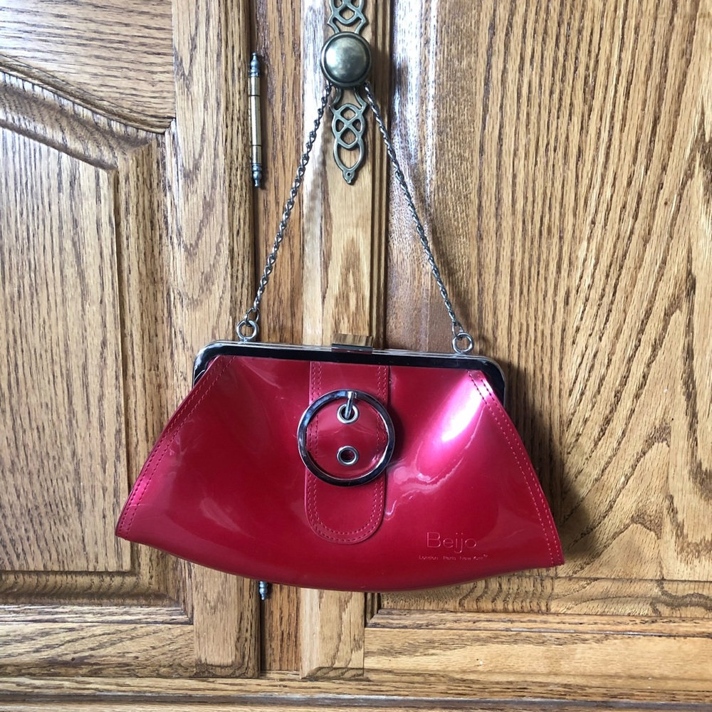 Red Clutch Purse Chain Strap by Beijo Y2K Statement Evening